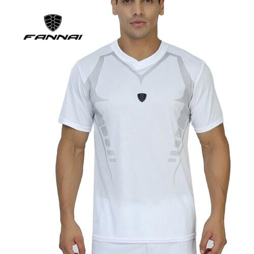 FANNAI Running Shirt Sport T Shirt Men Short Sleeve Shirt Men Gym Workout Training Tees Fitness Top Sport Rashgard breathable