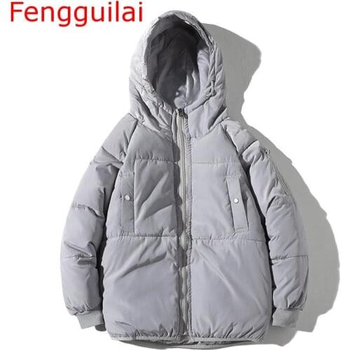 2019 Winter men clothing cotton parkas hooded coat male fashion slim warm thick cotton clothes warm jacket