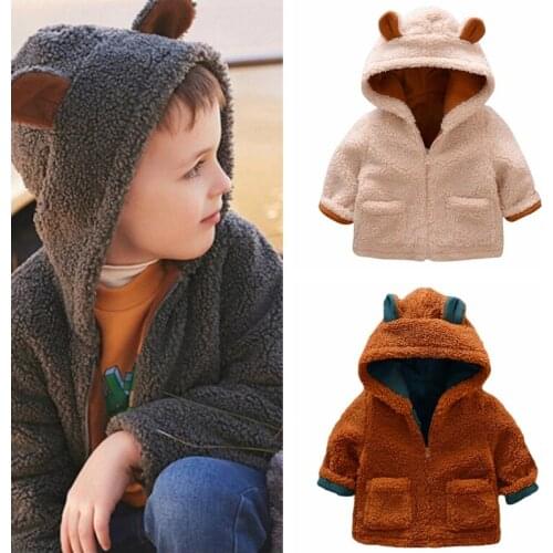 2019 Autumn Winter fashion Baby Outerwear Coats Children\s Warm Girls Cute Coat Cartoon Kids Clothes Hooded Coat 1-5Y