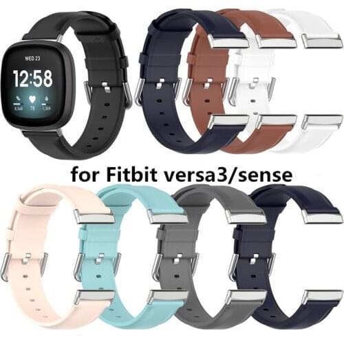 For fitbit versa 3 smart watch band genuine leather strap for fitbit sense/versa3 watchband Bracelet wristband watch Accessories