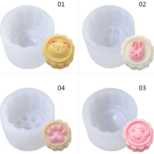 1 Set Animal Shape Silicone Mold Mooncakes Moulds Cake Non-Stick 3D Baking Pan Dessert Cheesecake Bakeware Mould for DIY Candy