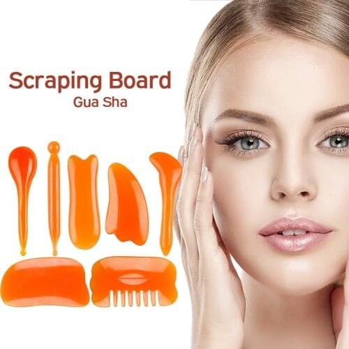 Resin Gouache Scraper Gua sha Massage For Face Natural Resin Stone Lifting Tightening and wrinkle Remove Facial Massage