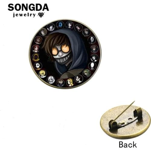 SONGDA Jeff And Jane The Killer Brooch Pins Creepypasta Creepy Pasta Ticci Toby Gothic Cool Icons Badges on Backpack Hat Clothes