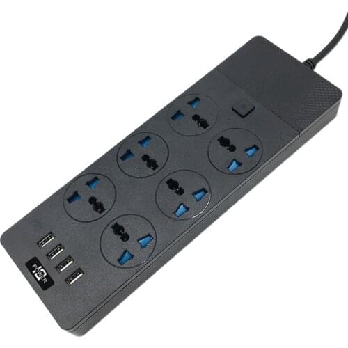 Power Strip with USB- Extension Cord with 6 Outlets 4 USB Charger Desktop Charging Station for Home Office Dorm