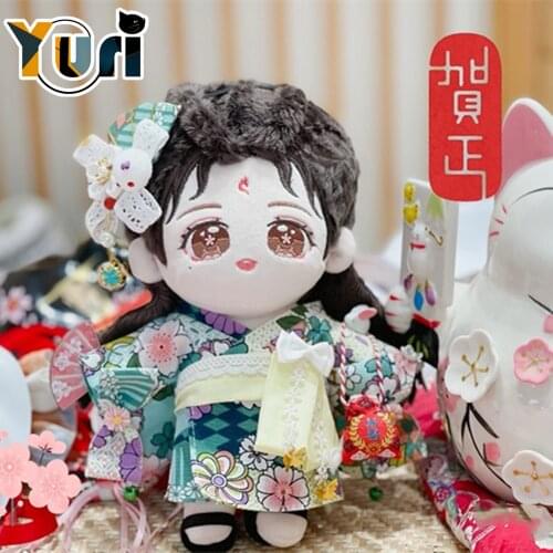 Yuri Handmade Japanese Kimono Outfit Clothes Cosplay Traditional Clothing Retro For 15cm 20cm Doll Toy Costume C XH
