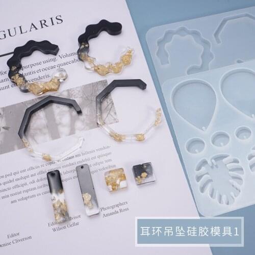 DIY Resin Crystal Epoxy Jewelry Round Square Perforated Pendant Earring Jewelry Handmade Material Made Silicone