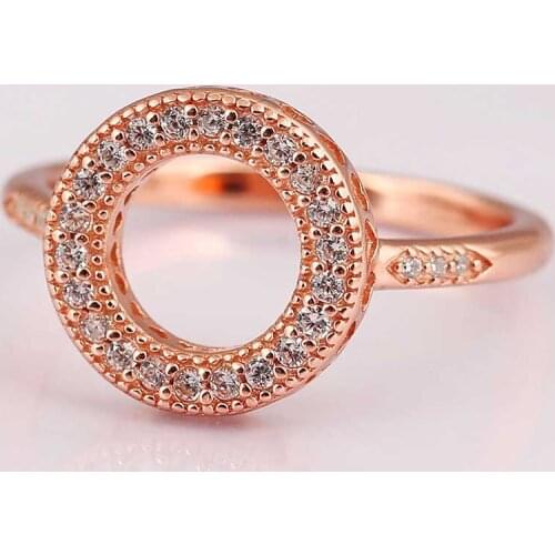 Bewill Original Rose Hearts Of Halo Crystal Rings For Women 925 Sterling Silver Ring Wedding Party Gift Fine Jewelry