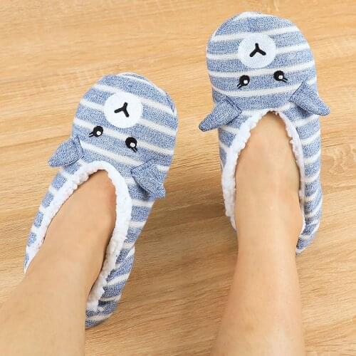 Winter Warm Socks Slippers Women Cute Animal Slippers Cartoon Non-Slip Cotton Slippers Striped zebra Floor Slippers 2021 New