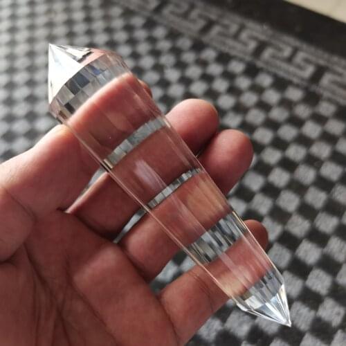 10-12cm Natural White Crystal Quartz 24 sides Double Point Wand Clear Vogel Style reiki healing gemstone handmade point gift