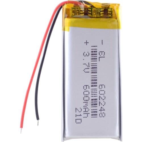 10pcs/Lot 3.7V 550mAh Rechargeable li Polymer Li-ion Battery For bluetooth headset mouse Bracelet Wrist Watch 602248 062248