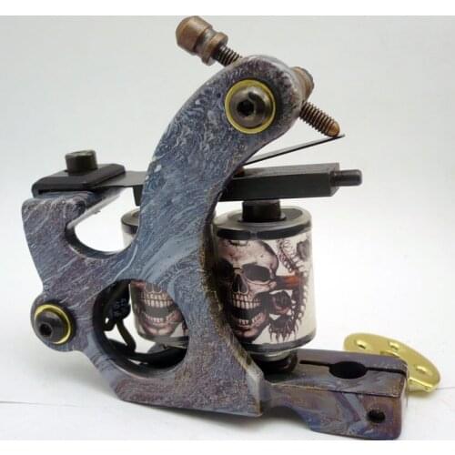 10Pcs/lot Pro Casting Iron Tattoo Machine 10 Wraps coil stainless steel Tattoos Body Art Gun Coil Machine LPC-ITM-7008