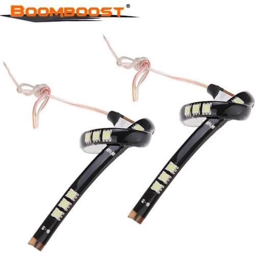 2pcs 30CM led strip 5050 lamp 15 LED car strip soft article light traffic light white color 12V 1.2W Decorative Light