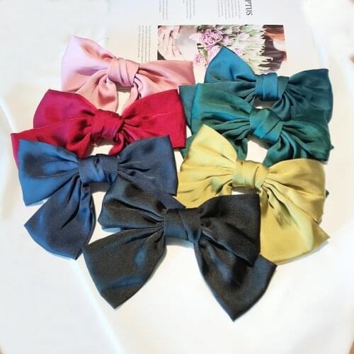 20 pieces/lot) Girls Hair Bows 12 Colors Cute Hair Clips Large Size Women Hair Accessories Ponytail Holder