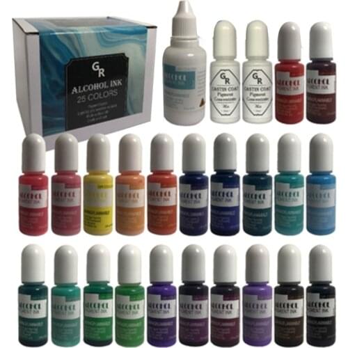 25 Colors Epoxy Pigment Liquid Colorant Dye Ink Diffusion UV Resin DIY Crafts Jewelry Making Accessories X4YA