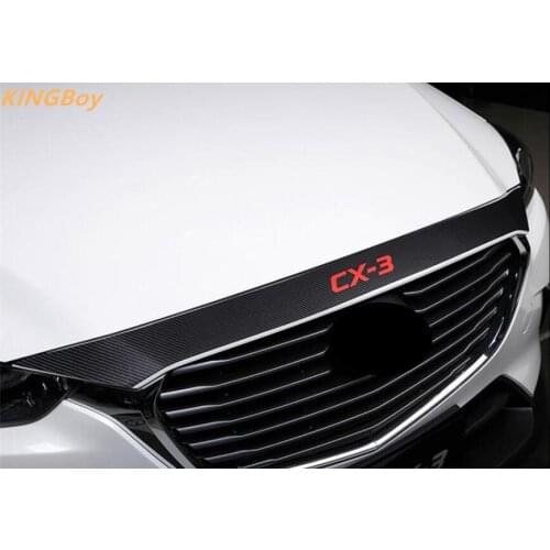 Car-styling Carbon fiber lines in front of the hood Car Accessories For Mazda CX-3 2016-2018