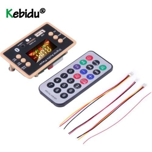 5V12V Car MP3 Player Bluetooth 5.0 MP3 Decoder Decoding Board Module Remote Board Module Support WMA WAV TF Card Slot / USB / FM