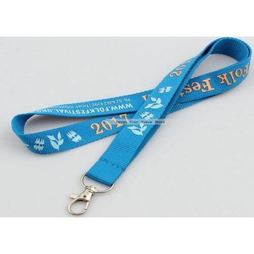 Free shipping 300pcs/lot silk screen Sky BLue Lanyard with Custom logo printed Phone Neck Lanyard Key Strap
