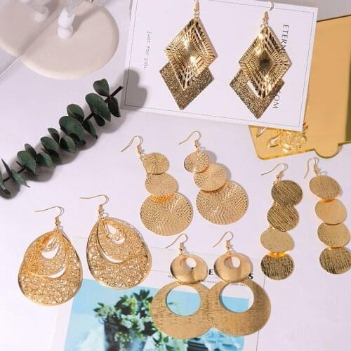 BICUX Fashion Statement Earrings Big Geometric Earrings For Women Hanging Dangle Earrings Drop Earing Modern 2020 Female Jewelry