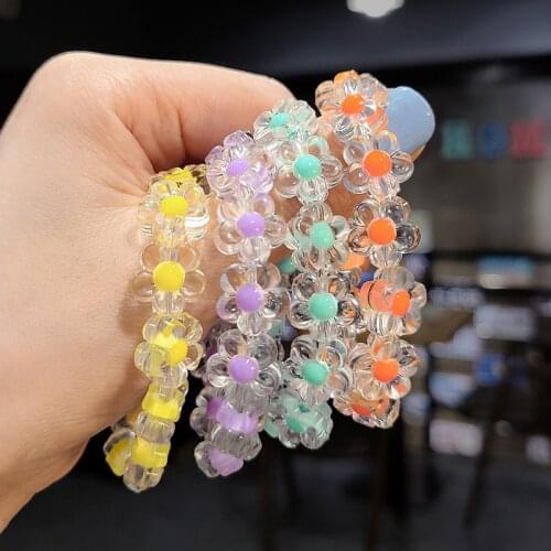 Cute Flower Star Bracelet For Girls Colorful Friendship Bracelet For Chirdren Transparent Jewelry Accessories Trend Wholesale