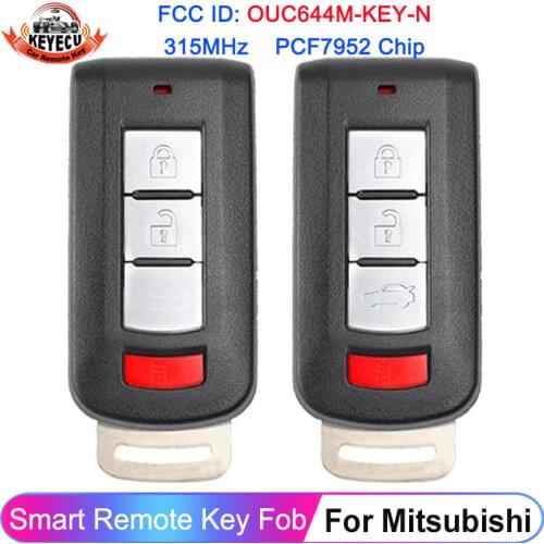 KEYECU 3 4 Button Smart Keyless Entry 315MHz PCF7952A Chip OUC644M-KEY-N Remote Car Key for Mitsubishi Lancer Outlander Mirage