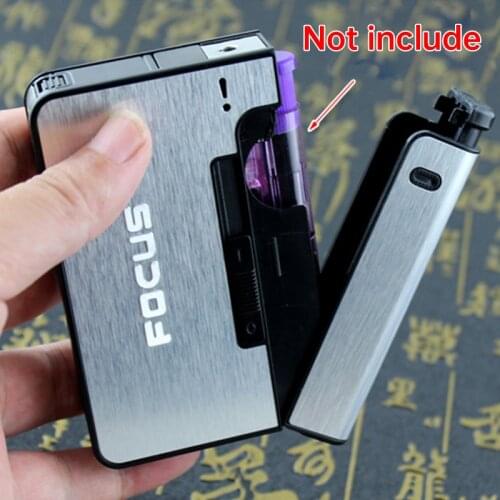 Automatic Cigarette Case 10 Cigarettes Can Be Installed with Lighter Metal Cigarette Case, Men Smoking Exquisite Gift