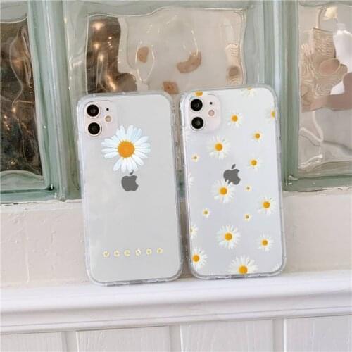 Summer daisy flowers Phone Case Transparent for iPhone 11 12 mini pro XS MAX 8 7 6 6S Plus X 5S SE 2020 XR