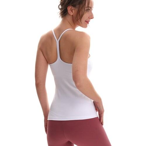 CretKoav Women Yoga Sport Vest Sleeveless Shirt Quick Dry Running Tank Tops Gym Slim Fitness Vest Built-in Removable Chest Pad