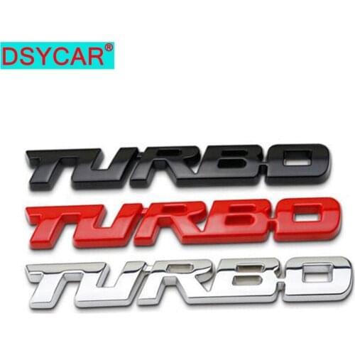DSYCAR 3D Metal Car Decoration Metal Adhesive TURBO Truck Car Badge Emblem Sticker for Turbo Boost Car, Car Stickers