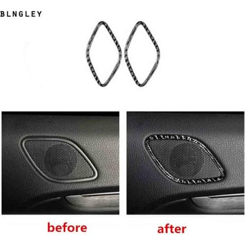 2pcs/lot Epoxy glue carbon fiber grain rear car door speaker decoration cover for 2012-2016 Volkswagen VW passat B7 passat CC