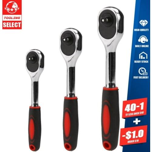 FGHGF1/4" 3/8" 1/2" 1Piece High Professional Torque Ratchet Wrench For Socket 24 Teeth Cr-v Quick Release Hand Tools 3 Types