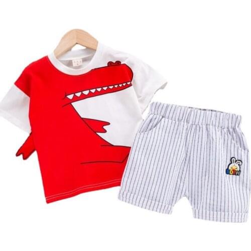 Summer Children Boys Cartoon Clothing Baby Girls T-shirt Shorts 2Pcs/sets Toddler Fashion Clothes Infant Kids Casual Sport Suits