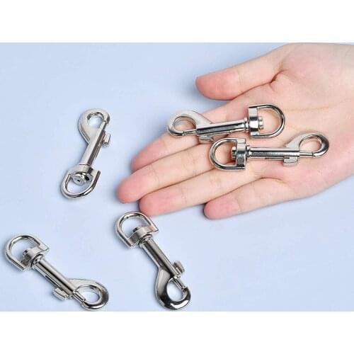 5Pcs Oval Single End Swivel Eye Bolt Snap Hook 54mm For Dog Leash Sucba Diving Snap Hooks Heavy Duty Swivel Clasp Eye Bolt