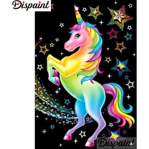 Dispaint Full Square/Round Drill 5D DIY Diamond Painting "Cartoon unicorn" Embroidery Cross Stitch 3D Home Decor A12408