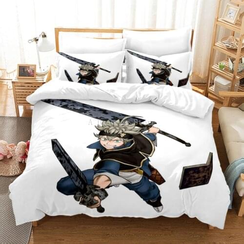 Black Clover Bedding Set Bedspread Single Twin Full Queen King Size Anime Black Clover Bed Sets Childrens Kid Duvetcover Set