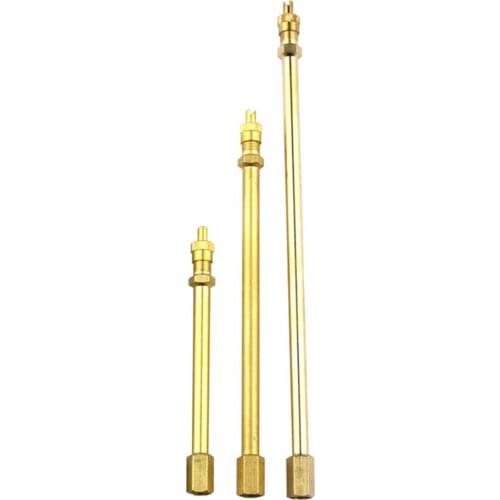 Brass Auto Tire Valve Extension Adaptor, Air Tyre Stem Extender Inflation Stright Bore For Motorcycle, Bike, Mower And Scooter