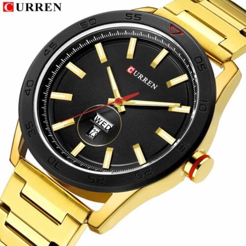 Luxury Brand CURREN Mens Watches Stainless Steel Men Golden Watch Casual Quartz Military Watches Men Classic Design Watch Male