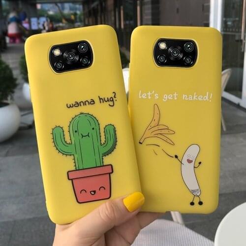 Poco M3 Cute Cactus Banana Cartoon Case For Xiaomi Poco M3 Phone Cases Candy TPU Soft Silicone Back Cover For Xiaomi PocoM3 M 3