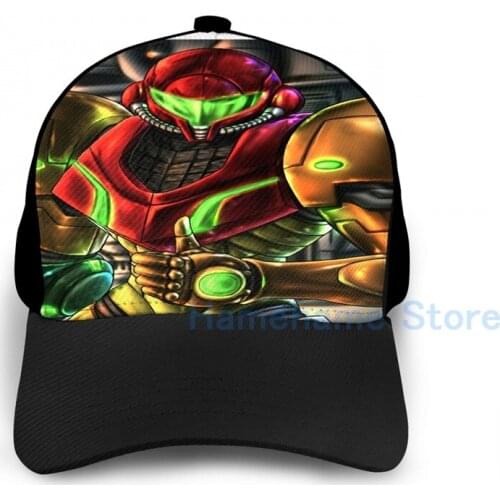 Fashion Metroid(2) Basketball Cap men women Graphic print black Unisex adult hat