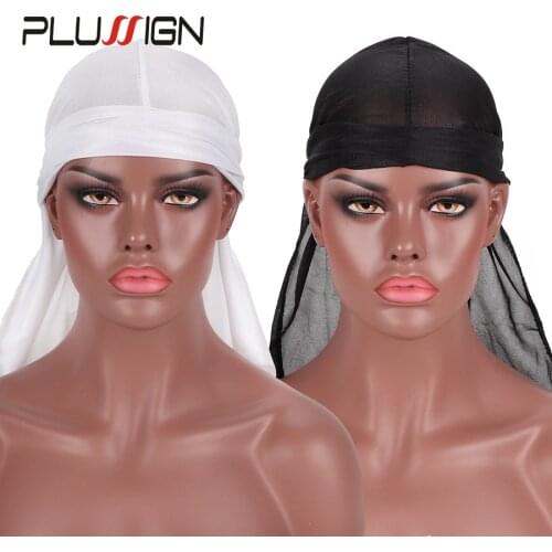 Plussugn New Fashion MenS Shiny Durags Bandana Headwear Men Durag Wigs Hat Doo Durag Biker Headband Pirate Hat Hair Accessories