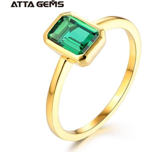 ATTAGEMS 18K Gold Emerald Rings for Women Vintage Real Silver 925 Ring Mens Jewelry Brand Anniversary Party Gift Wholesale