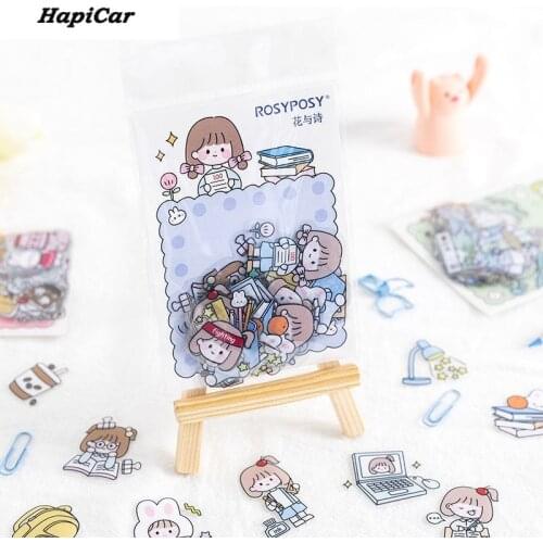 40 Pcs/lot Cute Girl Planet Rabbit Bear Decorative Stickers Scrapbooking Stick Label Diary Stationery Album Kawaii Dog Sticker