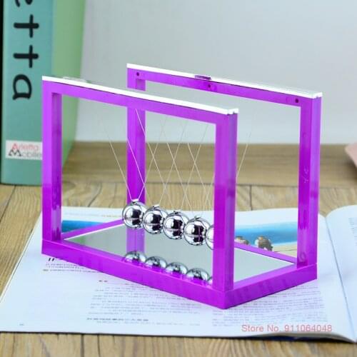 Newton Pendulum With Mirror Physical Science Perpetual Motion Newtons Cradle Desk Decor Gift For Teacher/Classmate/Lover/Child