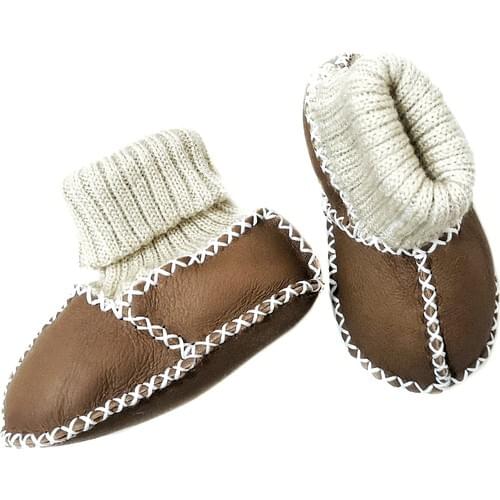 Real Lambskin Organic Soft Texture Newborn Baby Booties Shoes Daily Use Special Production Handmade Gift Unisex