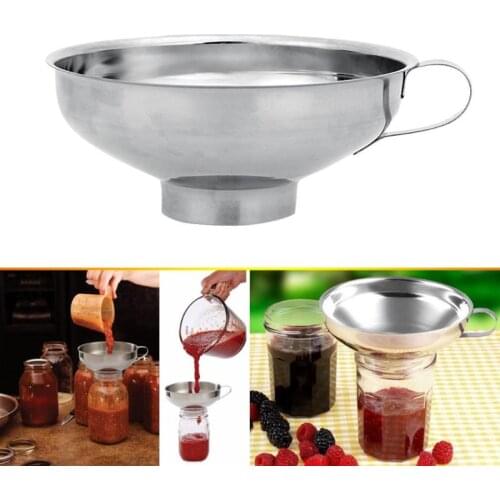 Stainless Steel Wide Mouth Canning Funnel Filling Canning Hopper Filter Can Funnels for Food Powder Beans Kitchen Supplies
