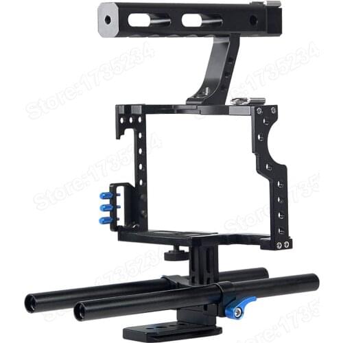 NEW Professional Handle Grip DSLR Rig Stabilizer Video Camera Cage For Sony Alpha A7S A7 A7R A7RII A7SII Panasonic Lumix DMC GH4