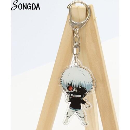 Tokyo Ghoul Tokyo Revengers Keychain Japan Anime Figure Kaneki Ken Acrylic Key Chain Key Ring Holder for Car Keys Accessories