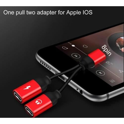 Aluminum Alloy 2-in-1 Splitter Adapter Cable Headphone Jack Fast Charging Port Dual Converter for iPhone