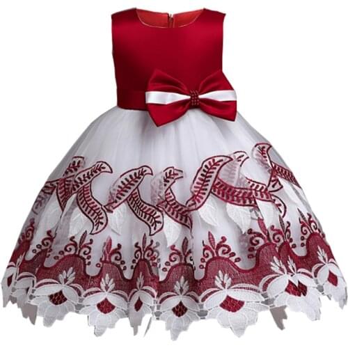 Girls Princess Dress Kids Elegant Wedding Lace Prom Dresses Floral Children Birthday Party Formal Costumes Christmas Clothes