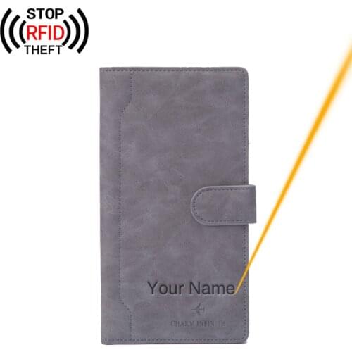 Customized Passport Cover Women Credit ID Document Travel Wallet Passport Holder Mens Bank Card Holder Case Free Engraved