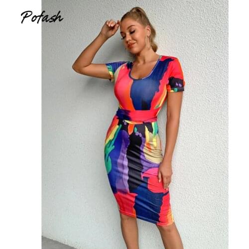 Цветные летние платья POFASH China At AliExpress